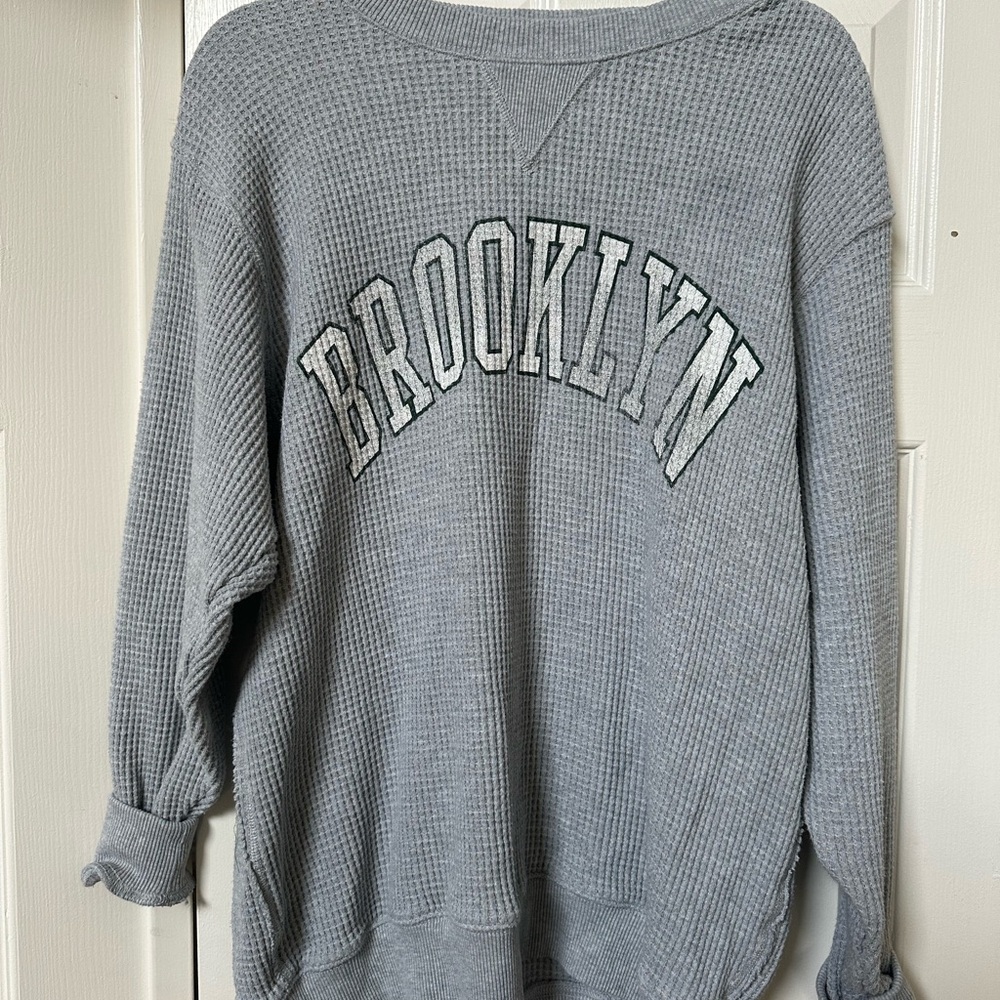 Aerie Gray Waffle Knit Sweater